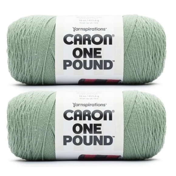 Caron Other - Caron One Pound Yarn 2 Pack Soft Sage Green Acrylic Knitting Crochet 16 oz